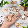  DIY Filigree Wood Dangle Earring Making Kit DIY-TA0009-68-14