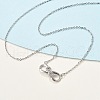 925 Sterling Silver Micro Pave Clear Micro Pave Cubic Zirconia Double Infinity Pendant Necklaces for Women NJEW-D315-03P-2