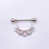 304 Stainless Steel Clear Cubic Zirconia Heart Nipple Rings WG994A5-09-1
