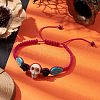 Adjustable Synthetic Dyed Turquoise & Magnesite Braided Bead Bracelets BJEW-JB10603-02-2