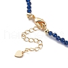 Cubic Zirconia Teardrop Pendant Necklace with Natural Kyanite Beaded Chains NJEW-JN04121-01-7