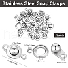 Beebeecraft 20Pcs 201 Stainless Steel Snap Clasps STAS-BBC0005-88B-2