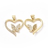 Brass Cubic Zirconia Pendants ZIRC-I062-09G-2