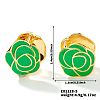 Vintage Brass Enamel Mountain Camellia Hoop Earrings AP2045-5-1