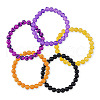 5 Colors Halloween Glass Beads Beaded Stretch Bracelet Sets BJEW-TAC0026-11