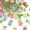 90Pcs 9 Colors Glass Pendants PALLOY-CJ00057-8