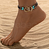 Double Heart Alloy Link Stretch Anklets WGB60B8-08-1