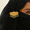 Elegant Middle Eastern Style Heart Brass Brooches for Women AH8858-2