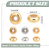   60Pcs 3 Colors Brass Beads FIND-PH0020-91-2