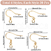 SUNNYCLUE 120Pcs 4 Styles 304 Stainless Steel French Earring Hooks STAS-SC0008-20A-2