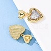 Brass Micro Pave Clear Cubic Zirconia Dangle Earrings EJEW-D322-01G-3