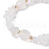 Natural Quartz Crystal Chip & Cuboid Rock Crystal Beaded Stretch Bracelets for Women BJEW-JB10808-03-3