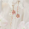 Sweet Style Alloy Rhinestone Flower Dangle Stud Earrings FS-WGC6399-01-1