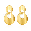 Elegant Stainless Steel Oval Dangle Stud Earrings WF4501-2