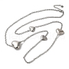 Stainless Steel Heart Link Chain Necklaces for Women NJEW-G145-01P-1
