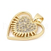 Brass Micro Pave Cubic Zirconia Pendants KK-U058-33G-2