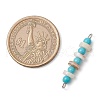 Synthetic Turquoise Round & Natural Freshwater Shell Disc Beaded Connector Charms PALLOY-JF03987-01-2