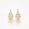 Brass Micro Pave Cubic Zirconia Charms KK-S350-298-1