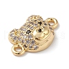 Brass Micro Pave Cubic Zirconia Connector Charms KK-m240-21F-4