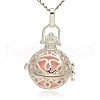 Silver Color Plated Brass Hollow Round Cage Pendants KK-J240-01S-1