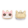 Light Gold Plated Alloy Kitten Pendants ENAM-T009-41B-1