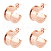 Unicraftale 2 Pairs Stainless Steel Round Stud Earring Finding STAS-UN0050-94RG-1