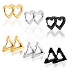 FIBLOOM 12Pcs 6 Style Stainless Steel Hoop Earrings for Women EJEW-FI0002-08-1