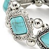 Bohemia Style Alloy Rhombus Beaded Stretch Bracelet BJEW-H327-05AS-3