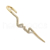 Brass Micro Pave Clear Cubic Zirconia Ear Wrap Crawler Hook Earrings for Women EJEW-C097-01G-02-2