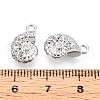 Brass Micro Pave Clear Cubic Zirconia Charms KK-N267-22P-3