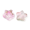Transparent Spray Painted Frosted Glass Beads GLAA-NH0003-01-3