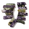 Natural Amethyst and Prehnite Beads Strands G-S386-D17-3