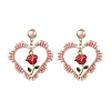 Iron Flower Dangle Stud Earrings EJEW-MZ00404-03-2