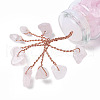 Natural Rose Quartz Chips Tree Decorations DJEW-P021-E01-2