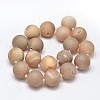 Round Natural Druzy Geode Quartz Crystal Beads Strands G-A143B-16mm-06-2