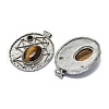 Natural Tiger Eye Oval Pendants G-Q165-03AS-02-2