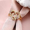 Heart with Flower Hollow Out Brass Finger Rings FS-WG99C3E-35-1