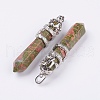 Natural Unakite Big Pointed Pendants G-G738-A-36-2