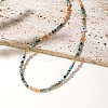 Summer Natural Seashell Ecil Eye & Faceted Round Natural African Turquoise(Jasper) Beaded Necklaces for Women YK7575-1-2