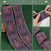 7M Ethnic Style Polyester Flower Jacquard Ribbons OCOR-WH0091-72A-02-5