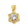 Rack Plating Brass Micro Pave Cubic Zirconia Pendants KK-G513-22G-1