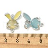 UV Plating Alloy Enamel Rabbit Head Connector Charms FIND-M033-15P-3