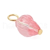 Transparent Spray Paint Glass Pendants PALLOY-JF03689-01-4