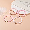 4Pcs 4 Color Handmade Polymer Clay Heishi Surfer Stretch Bracelets Set BJEW-JB07753-01-2