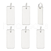   6Pcs 925 Sterling Silver Blank Stamping Tag Rectangle Charms with Jump Rings FIND-PH0023-56-1