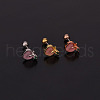Peach Brass Micro Pave Cubic Zirconia Cartilage Earrings for Women WG9FBC0-19-1