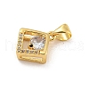 Rack Plating Brass Micro Pave Cubic Zirconia Pendants KK-G513-05G-2