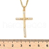 304 Stainless Steel Micro Pave Clear Cubic Zirconia Pendant Necklaces for Women NJEW-U047-01A-G-3