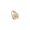 Fashionable Brass Micro Pave Cubic Zirconia with Enamel Cuff Rings FS-WGFDA76-02-2
