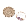 Natural Amethyst Beads with Solid Round Brass Beads and Eco-Friendly Copper Wire Rings RJEW-TA00184-01-3